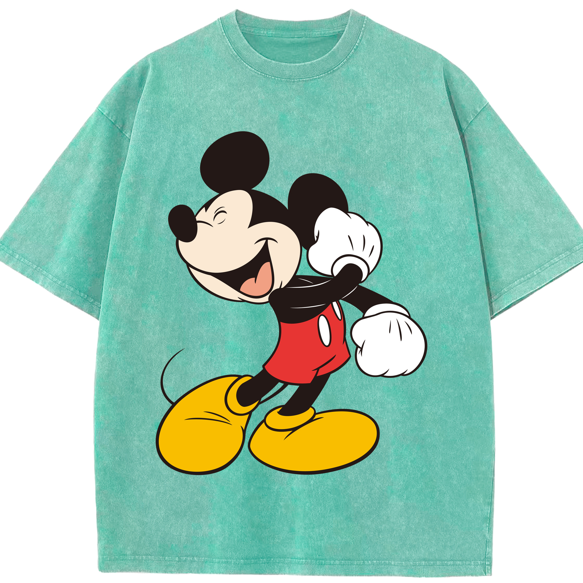 （画像用） ミッキーマウス Mickey Mouse 綿100% ヴィンテージ風 半袖Tシャツ（フロントプリント）